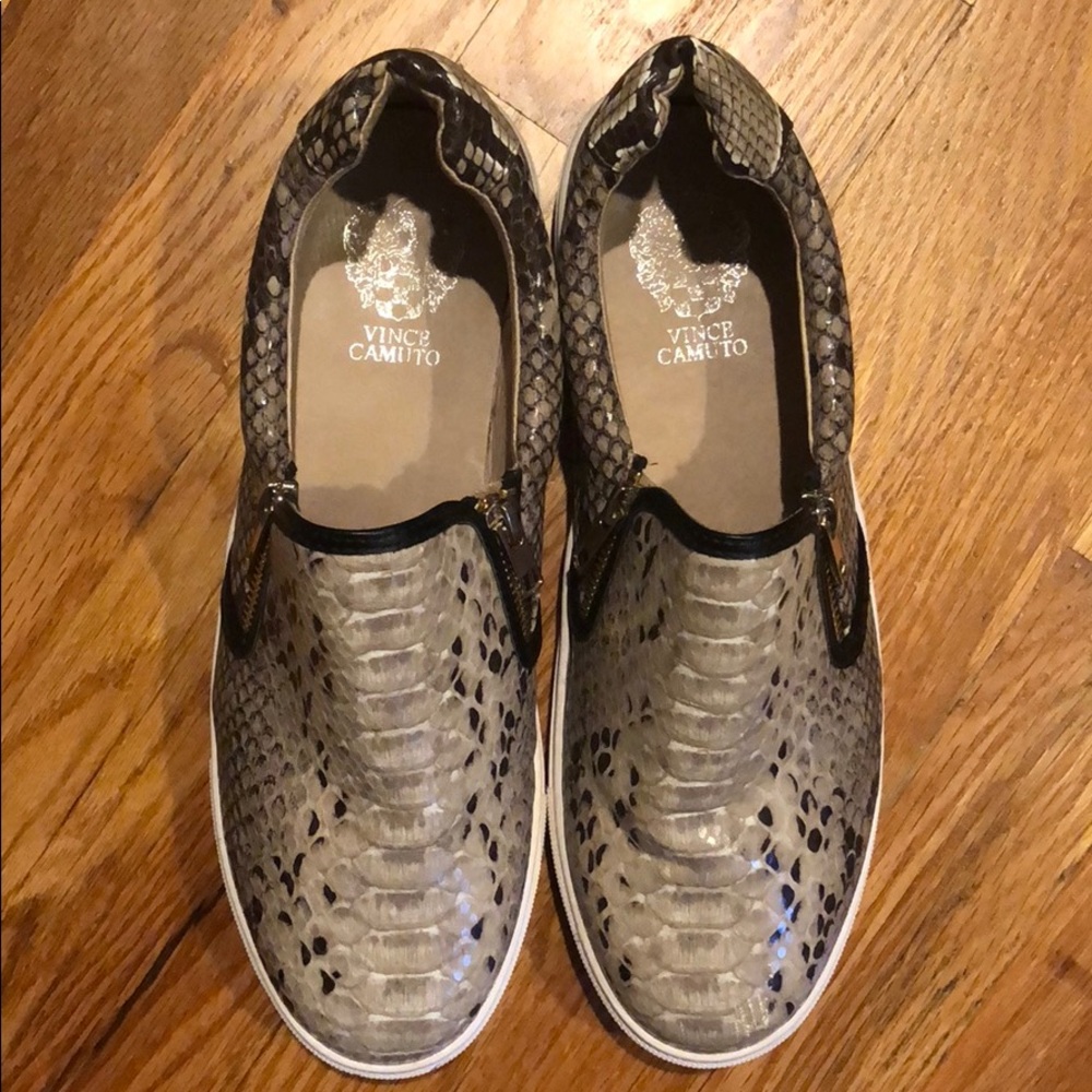 Vince Camuto Snake-print Slip On Sneakers